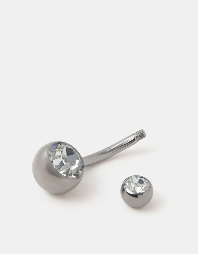 Diamant&eacute; Titanium Belly Bar, , large
