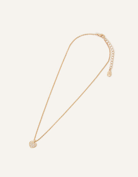 Pave Heart Pendant Necklace, , large