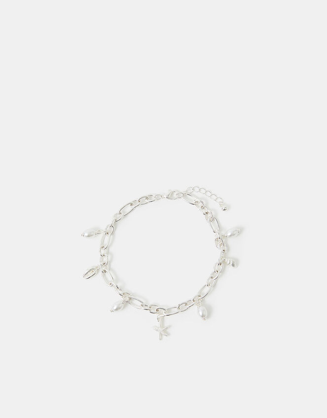 Shell & Pearl Charm Anklet, , large