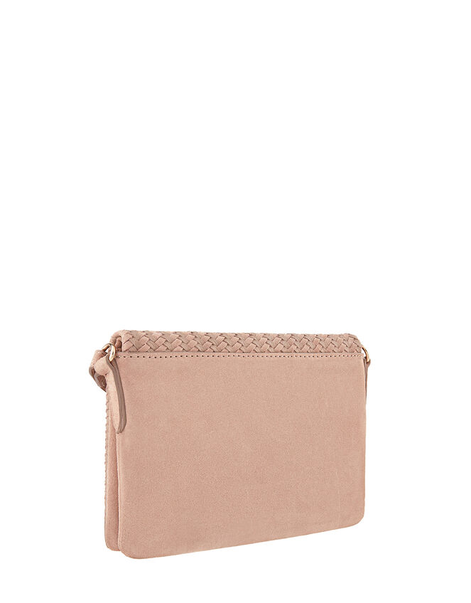 Nora Leather Woven Front Cross-Body Bag, , large