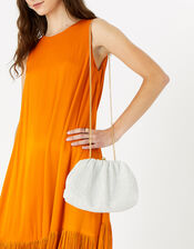 Beaded Shimmer Clutch Bag, Ivory (IVORY), large
