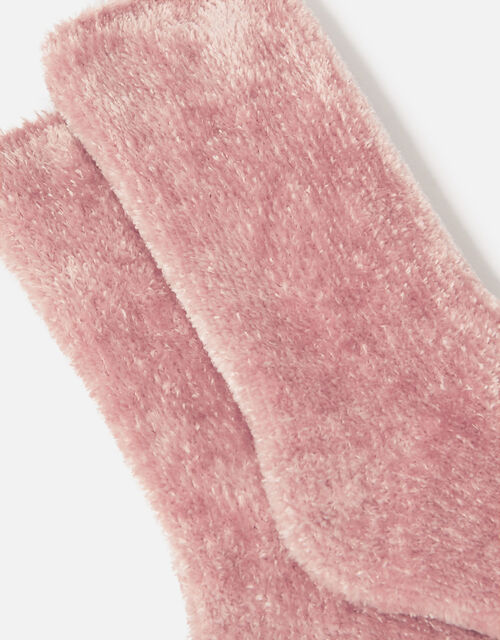 Fluffy Chenille Ankle Sock Twinset, Pink (PINK), large