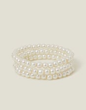 Pearl Stretch Bracelet Set of Three, , large