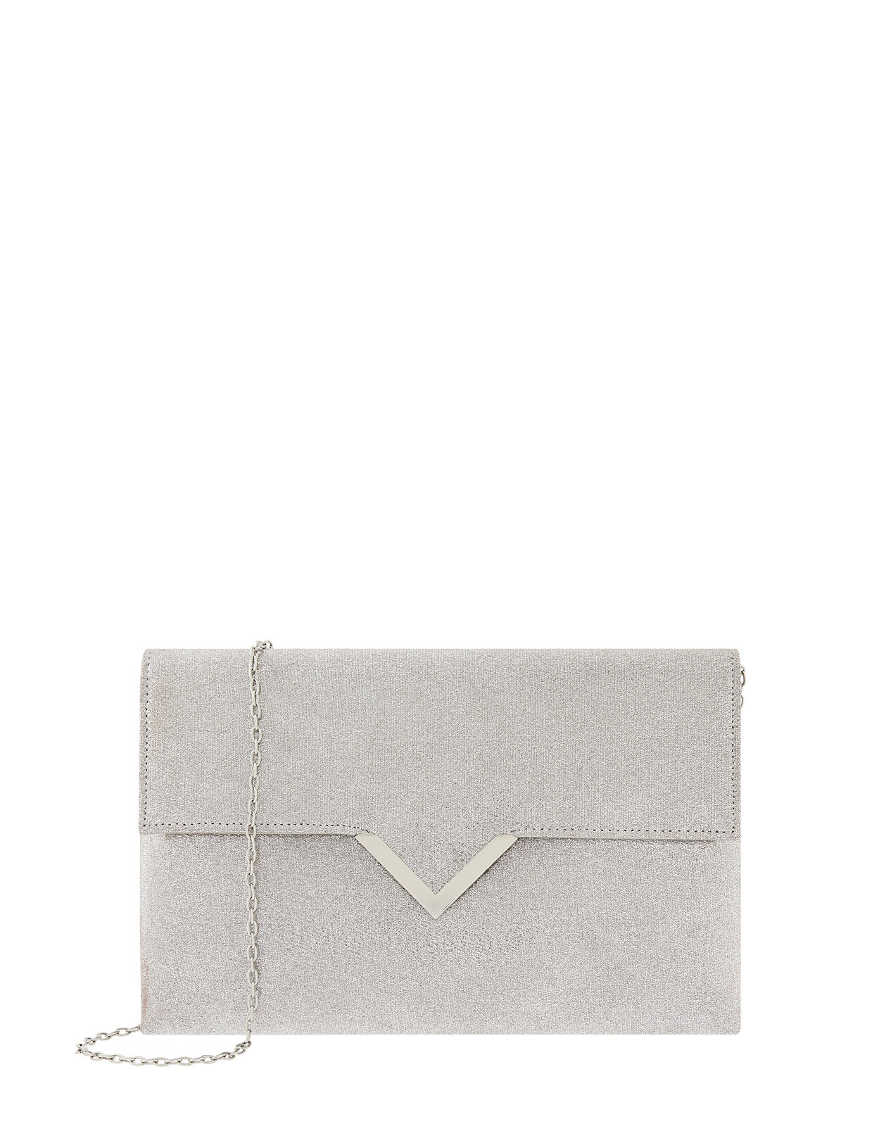 silver envelope clutch