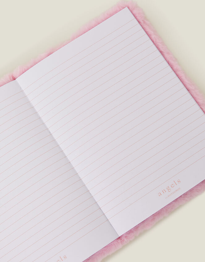 Girls Faux Fur Unicorn A5 Notebook, , large