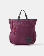 Olivia Top Handle Nylon Laptop Backpack, Red (BERRY), large