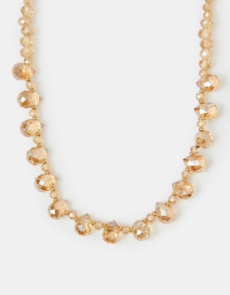Crystal Teardrop Beaded Necklace, , large