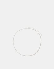 Sterling Silver-Plated Diamant&eacute; Tennis Necklace, , large