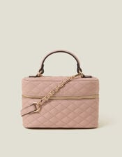 Quilted Top Handle Cross-Body Bag, Nude (NUDE), large