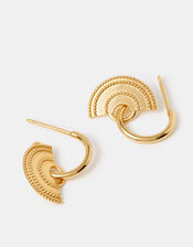 14ct Gold-Plated Fan Drop Earrings, , large