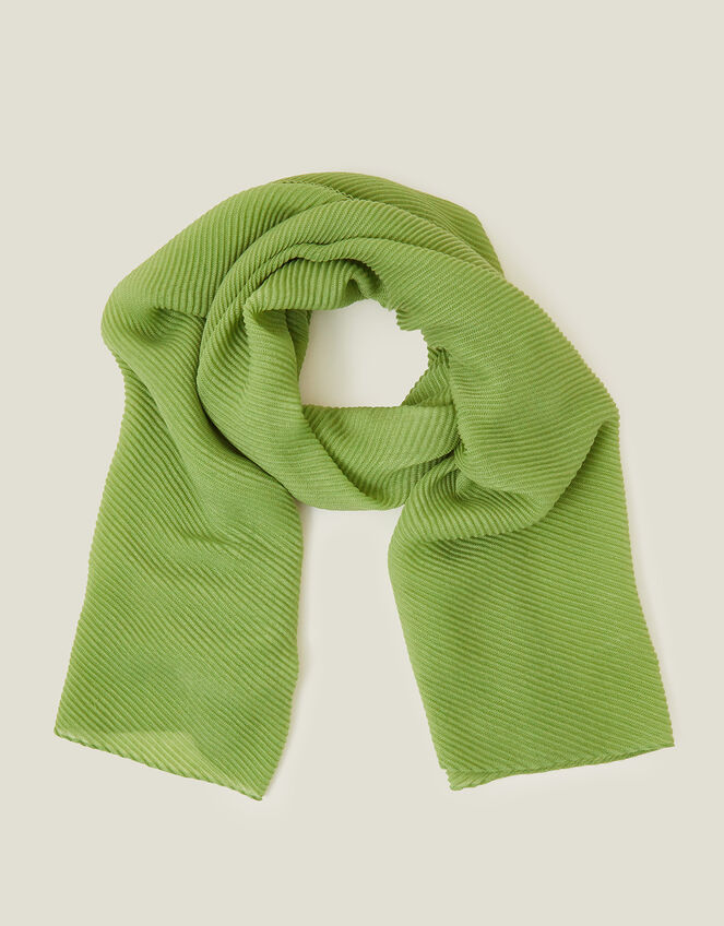 Lightweight Pleated Scarf, Green (GREEN), large