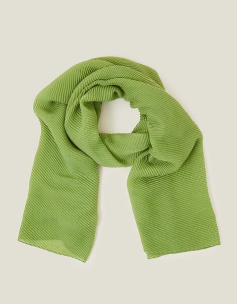 Lightweight Pleated Scarf, Green (GREEN), large