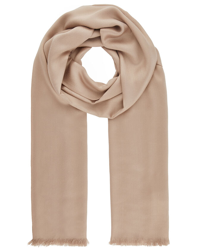 Plain Woven Scarf, Natural (CHAMPAGNE), large