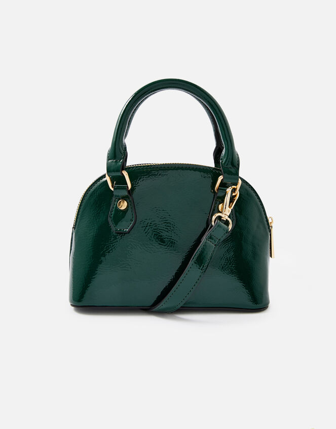 Nikki Patent Handheld Bag , Green (GREEN), large