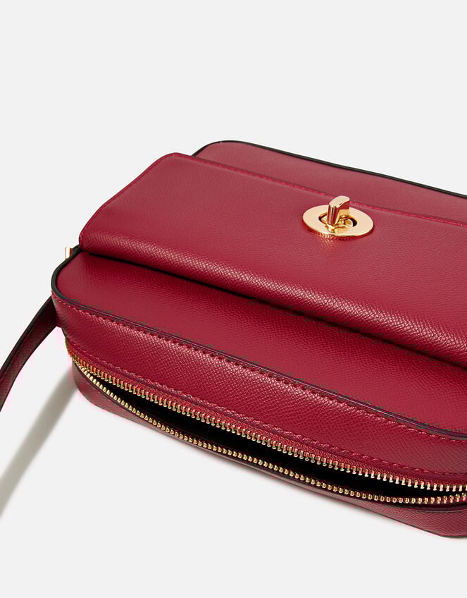 Boxy Twist-Lock Cross-Body Bag, Red (RED), large