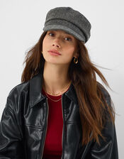 Herringbone Baker Boy Hat, , large