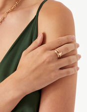 Star and Moon Rings Set of Two, Gold (GOLD), large