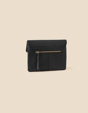 Leather Cross-Body Messenger Bag, Black (BLACK), large