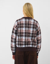 Check Cardigan, Brown (CHOCOLATE), large