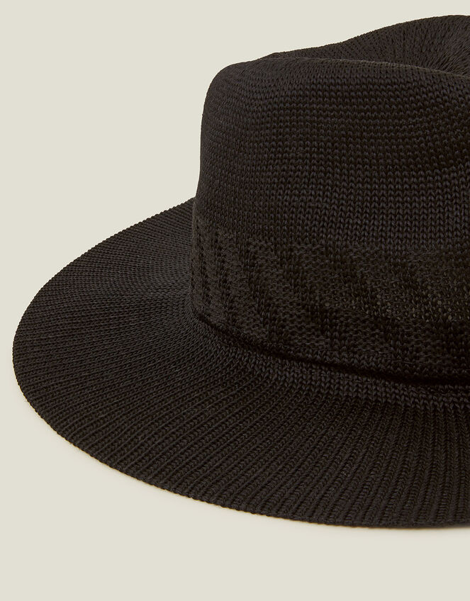 Packable Fedora, Black (BLACK), large