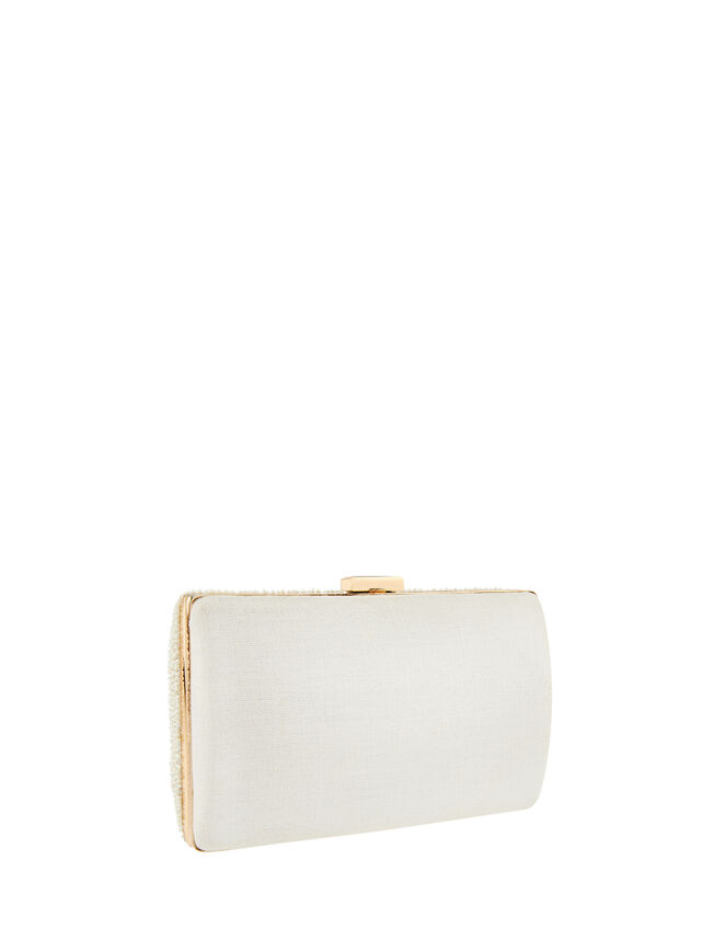 Brided Beaded Hardcase Clutch Bag, , large