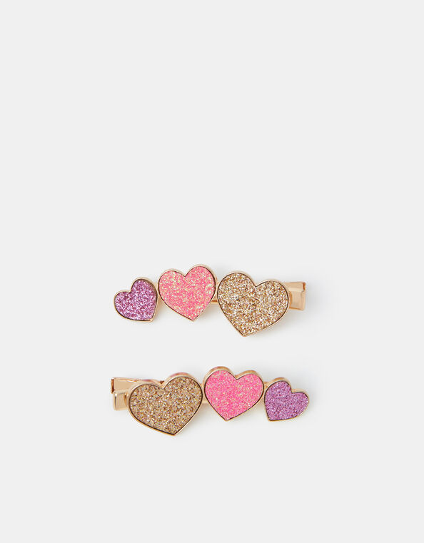 2-Pack Girls Heart Hair Clips, , large