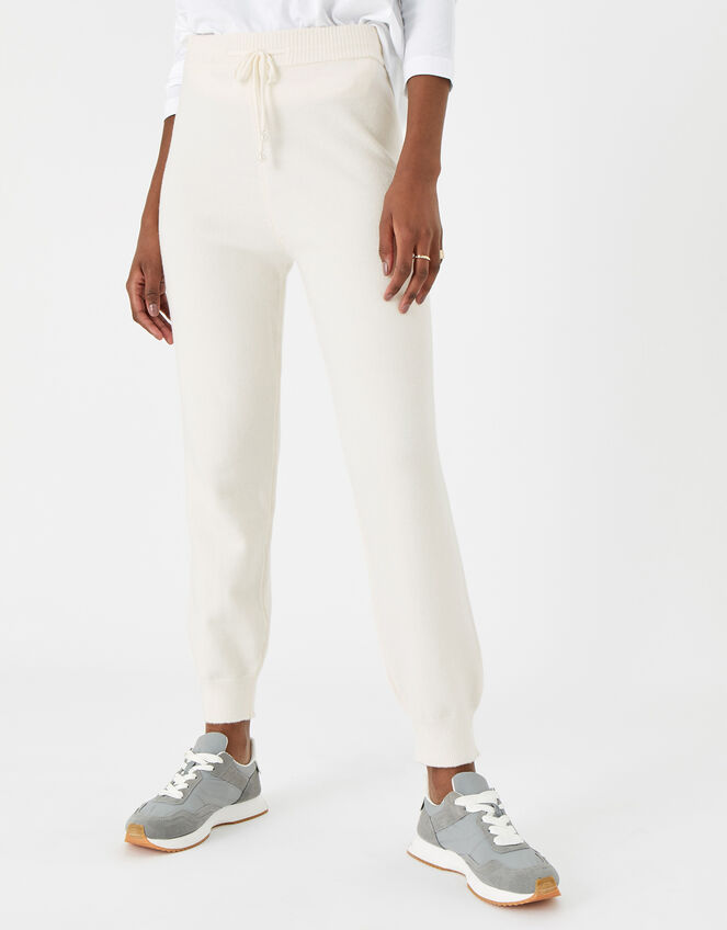 Pearl Detail Cuffed Joggers, Cream (CREAM), large