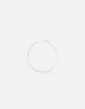 Sterling Silver Molten Circle Ring, Silver (ST SILVER), large