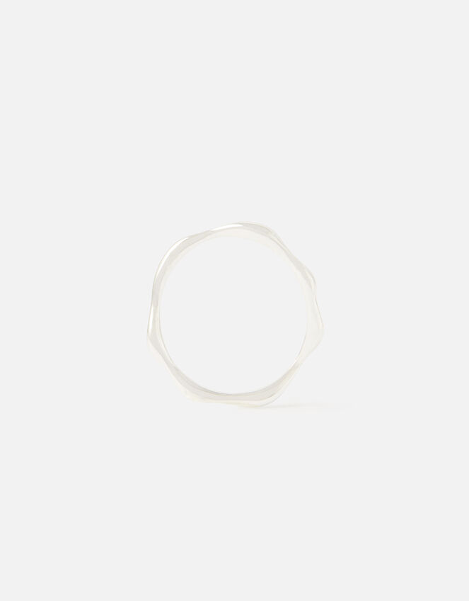 Sterling Silver Molten Circle Ring, Silver (ST SILVER), large