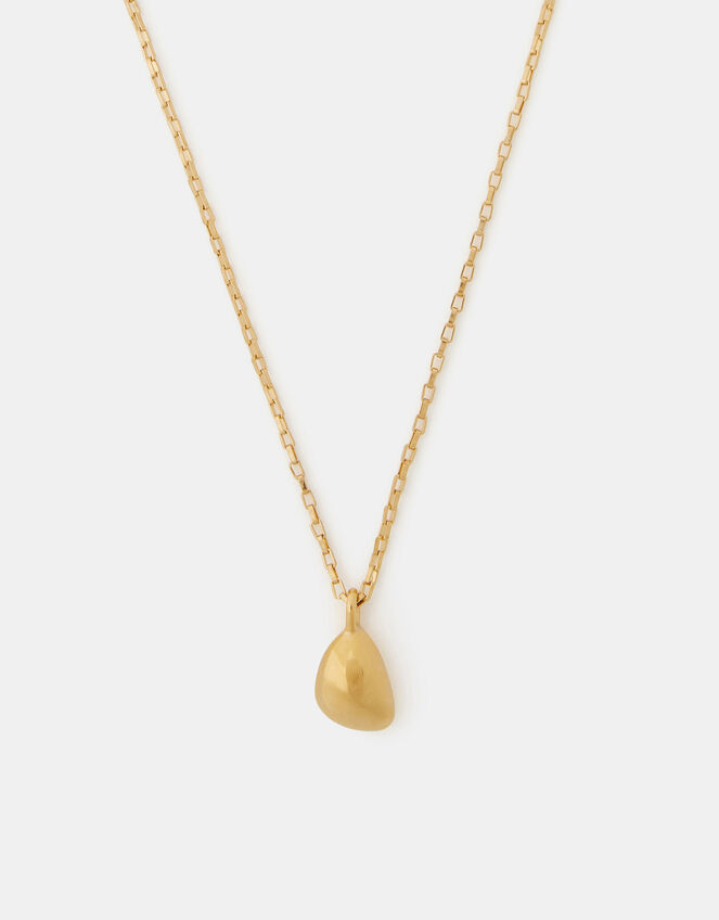 Stainless Steel Molten Nugget Pendant Necklace, , large