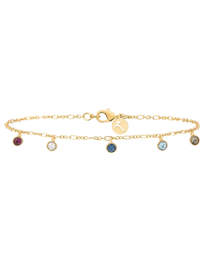 Gold-Plated Anklet with Swarovski® Crystals, , large