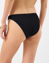 Crinkle Texture Bikini Bottoms, Black (BLACK), large