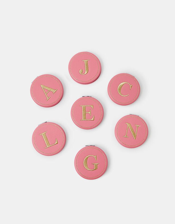 Initial Compact Mirror, Pink (PINK), large