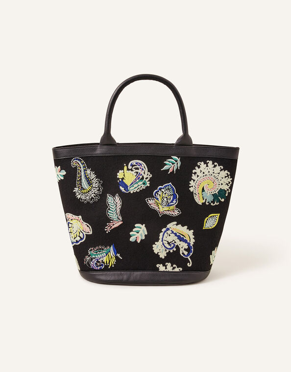 Embroidered Paisley Bag, , large