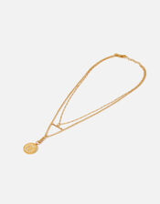 Gold-Plated T-Bar Layered Pendant Necklace, , large