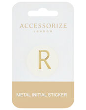 Metallic Initial Sticker - R, , large