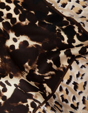 Animal Print Square Satin Scarf, , large