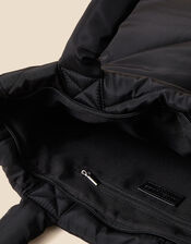Quilted Shopper Bag in Recycled Nylon, Black (BLACK), large