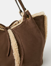 Reversible Borg Shoulder Bag, , large