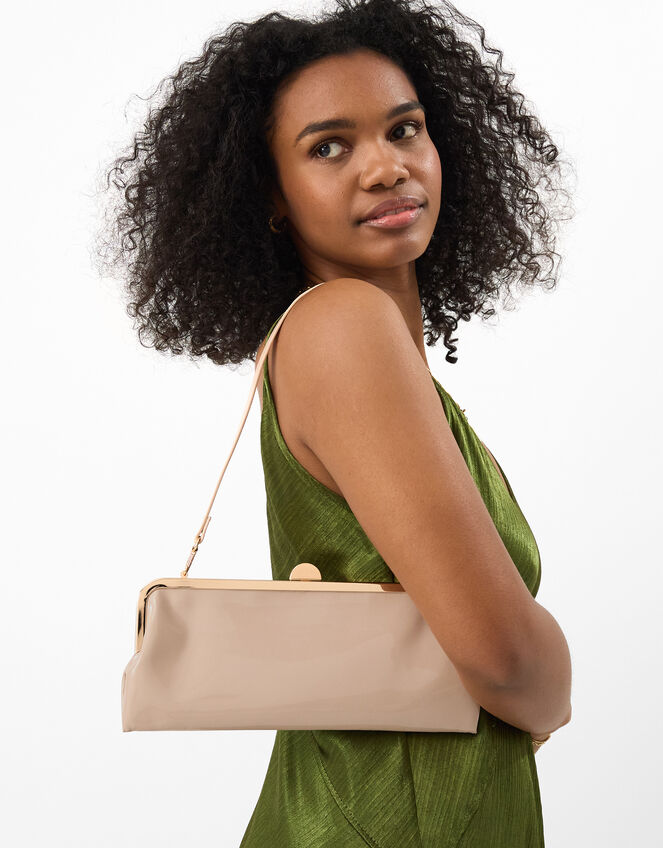 Clip Frame Clutch Bag, Nude (NUDE), large