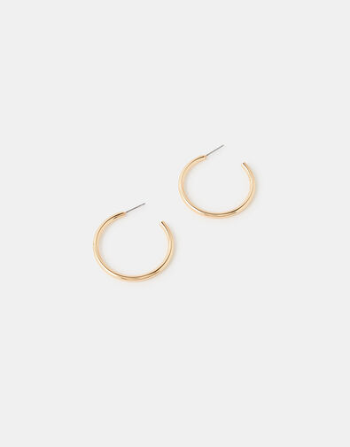 Medium Tube Hoops, Gold (GOLD), large