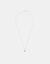 Sterling Silver Healing Stone Pendant Necklace, Green (GREEN), large