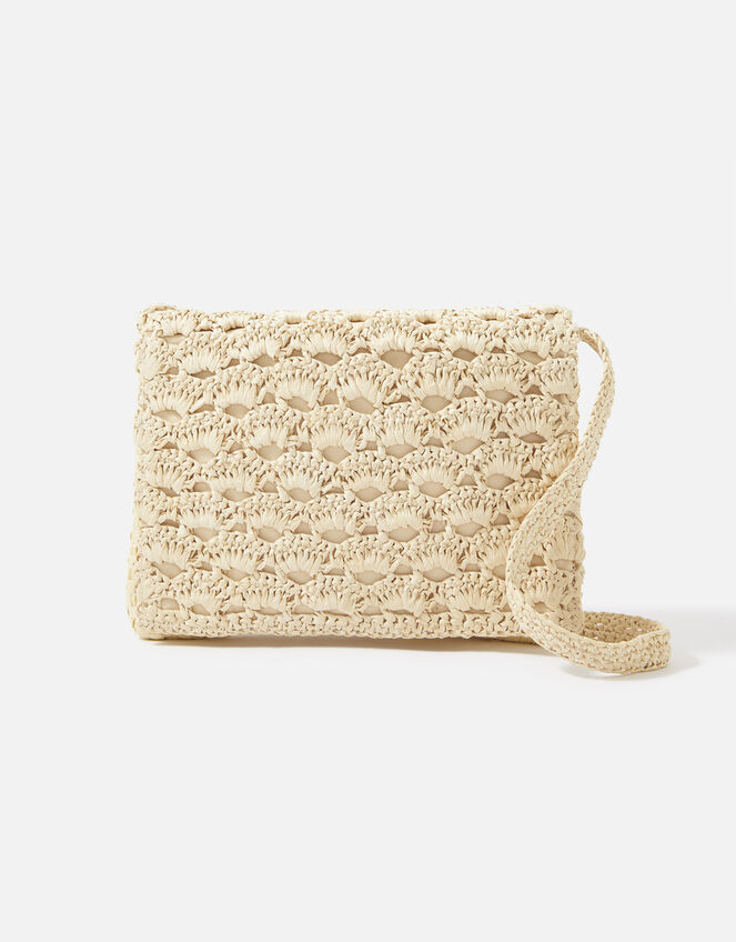 Rae Scallop Cross-Body Bag, Natural (NATURAL), large