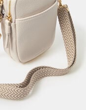Double Pouch Phone Bag, Cream (CREAM), large
