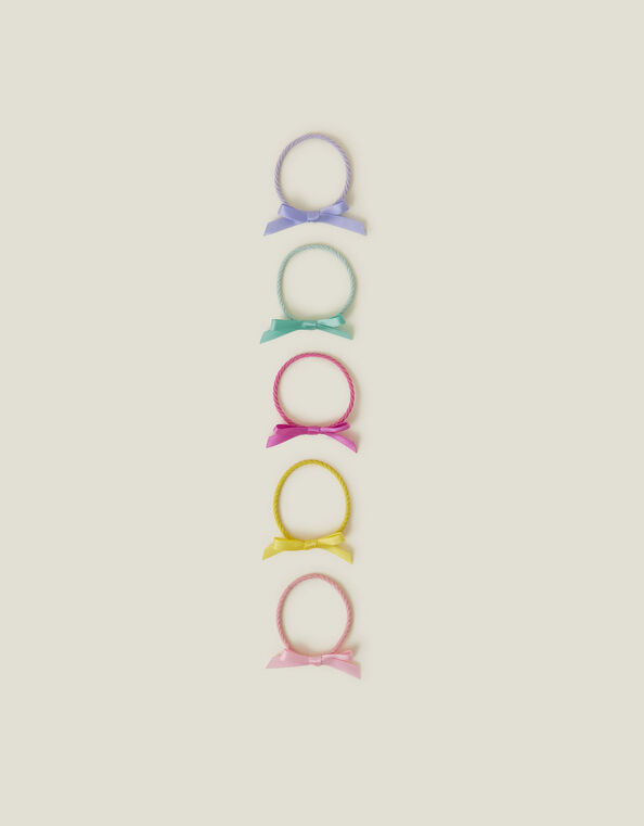 5-Pack Girls Satin Bow Hair Bands, , large