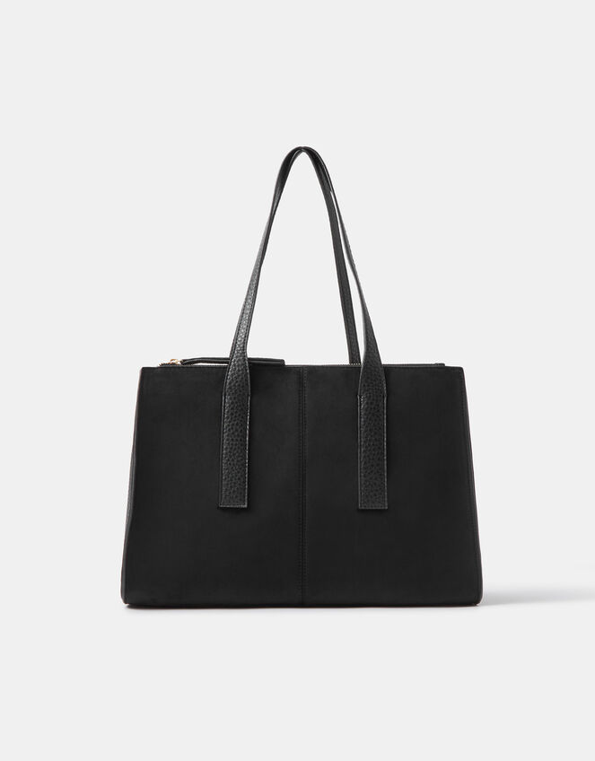 Double Zip Laptop Shoulder Bag, , large