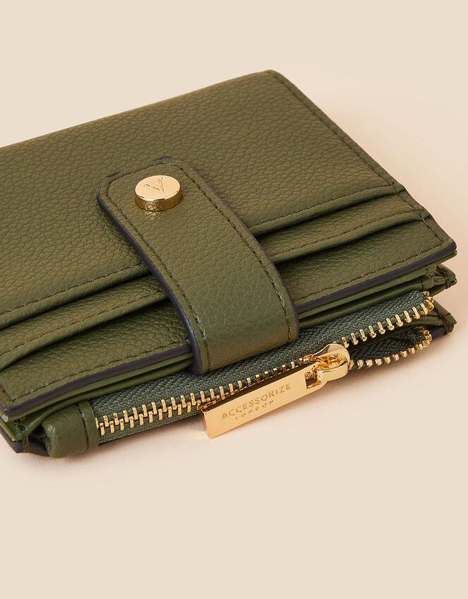 Card Holder Zip Purse, Green (KHAKI), large