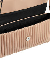 Pleated Cross-Body Bag, Nude (NUDE), large