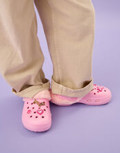 Girls Dog Charm Faux Fur Lined Clogs, Pink (PINK), large