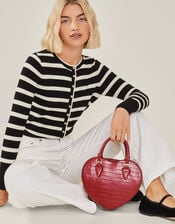 Faux Leather Heart Crossbody Bag, , large